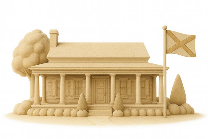 Illustration of a house in Alabama