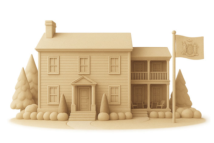 An illustration of a house in New York